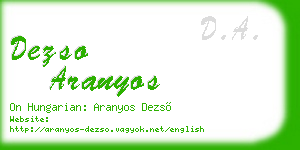 dezso aranyos business card